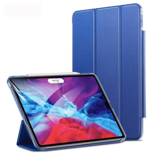 Foto - PU kryt pre Apple iPad Pro 12.9 (2020) + slot pre Apple Pencil - Námořná modrá