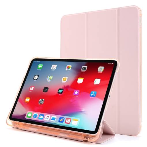 Foto - Puzdro z PU kože pre Apple iPad Pro 12.9 (2021) + slot pre Apple Pencil - Zlatá