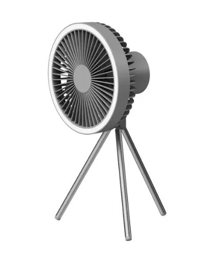 E-shop Prenosný ventilátor s USB-C - Tmavosivý, svietiaci