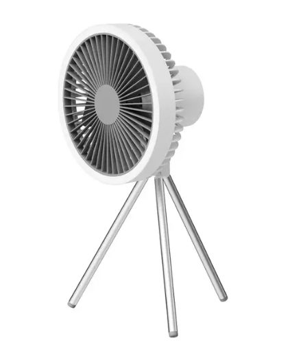 E-shop Prenosný ventilátor s USB-C - Biely, svietiaci